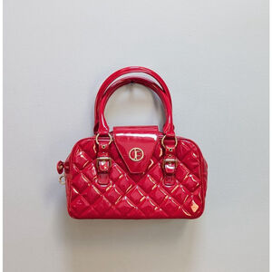 Jack French Red Burlington Parent Leather Quilt Satchel Bag -Missing Lock/Tag